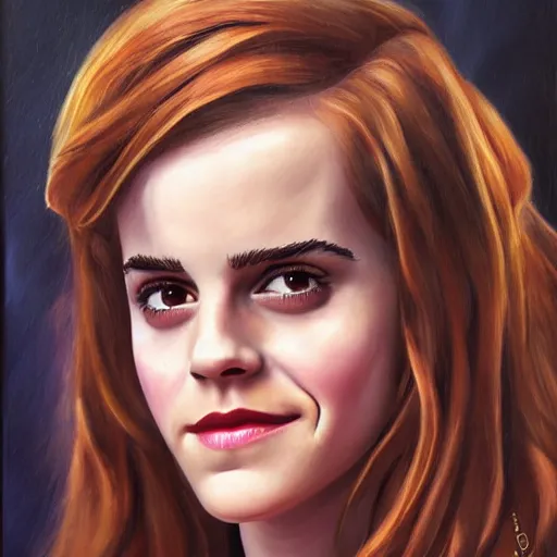 Prompt: emma watson as count chocula, cereal box, photorealistic, portrait, oil painting