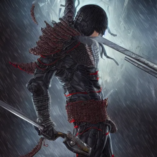 Image similar to Guts, Berserk, very detailed, artstation, digital art, masterpiece, award winning, greatsword