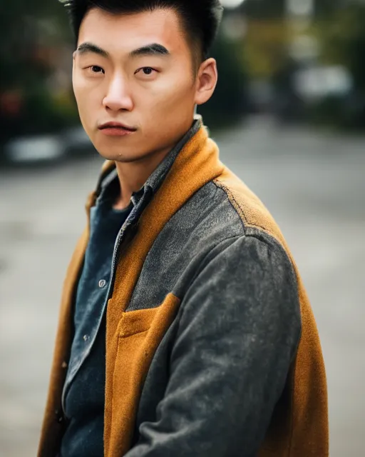 Prompt: hyper realistic photo of an asian male, gold, 8 k, 8 5 mm f 1. 8