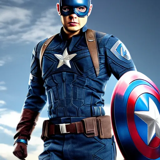 Image similar to Jensen Ackles as Captain America, 4K, highly detailed