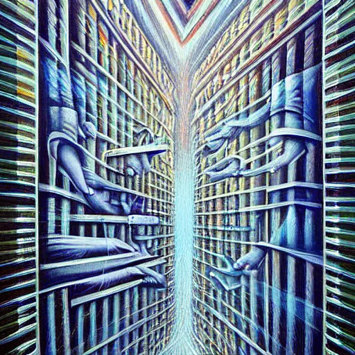 Image similar to the infinite hotel, Mind-Blowing Illusion Painting by Tomek Sętowski