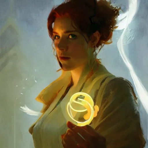 Image similar to a oil art portrait of young mage with neon magic in style of transistor character, character design from d & d, art by anders zorn, wonderful masterpiece by greg rutkowski, beautiful cinematic light, american romanticism by greg manchess, jessica rossier