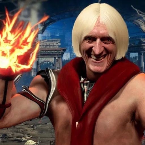 Image similar to jimmy savile as mortal kombat 1 1 game character boss, unreal engine, realistic,