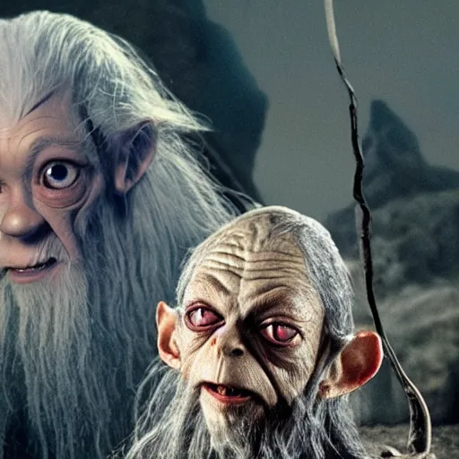 Image similar to gollum as Gandalf