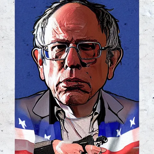 Prompt: bernie sanders gta v art