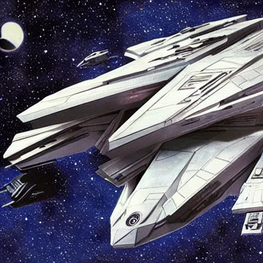 Prompt: a star wars starship concept art