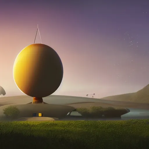 Prompt: a fancy alien spaceship on a dusky biome by pixar, humongous view, rtx, smooth, cinematic