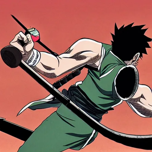 Image similar to roronoa zoro playing videogames, manga by eiichiro oda