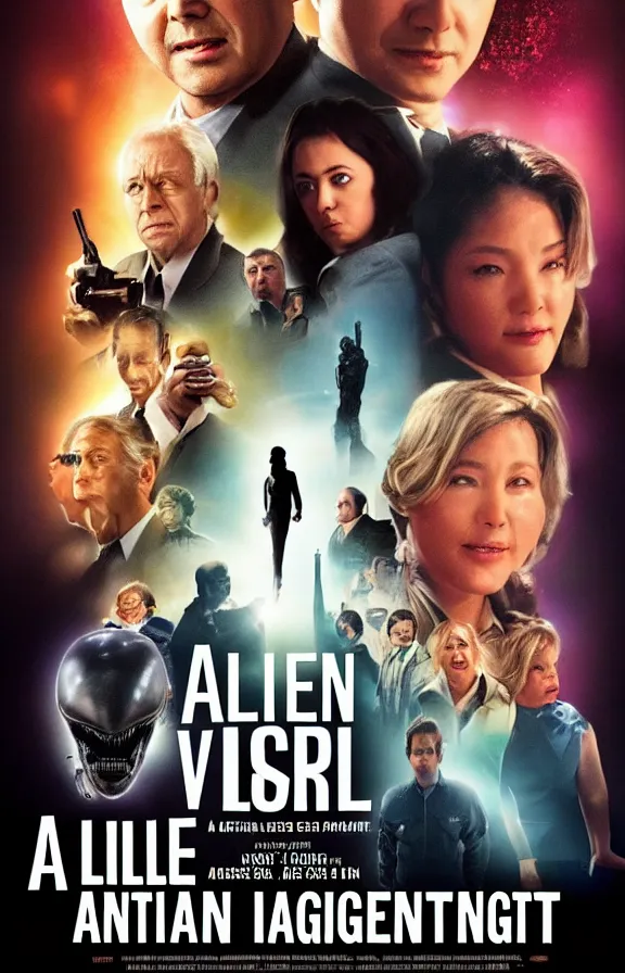 Image similar to a movie poster of ai : alien intelligence