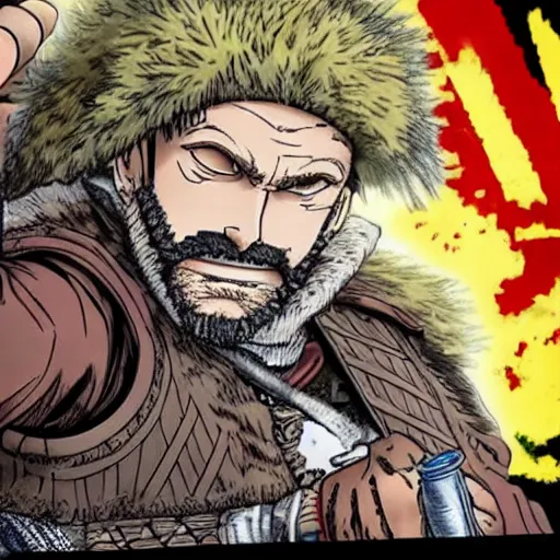 Image similar to thorkell from vinland saga anime in breaking bad