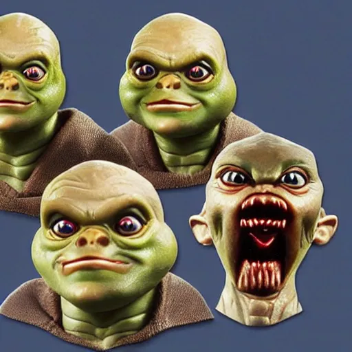 Image similar to e. t. small soldiers, detailed faces