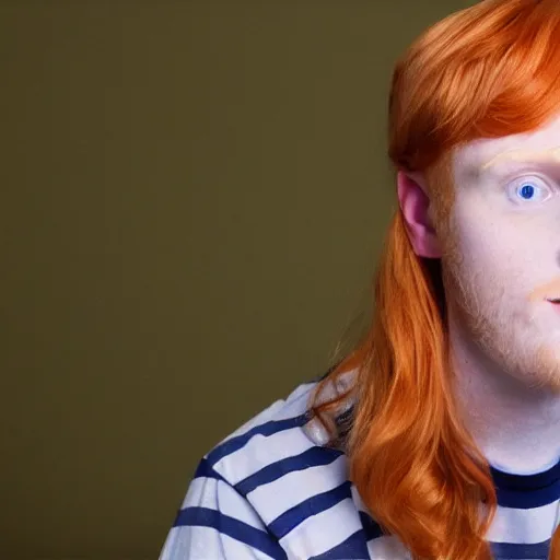 Prompt: A philosophical ginger boy streams on twitch,