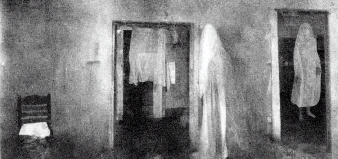 Image similar to real ghost photograph caught in house