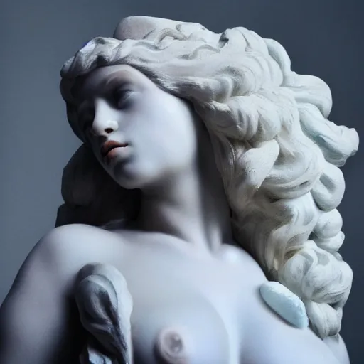 Prompt: doja cat as a greek marble statue, female beauty