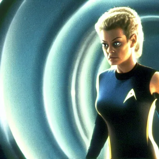 Image similar to A still of Mila Kunis as Seven of Nine in Star Trek Voyager (1995)