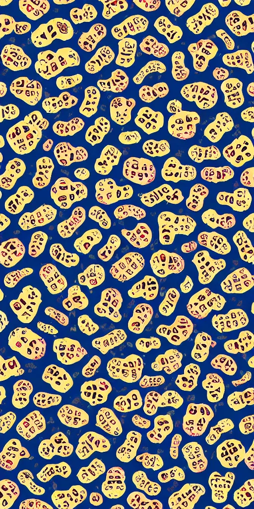 Image similar to seamless pattern of skulls, snakes, colourful, symmetrical, repeating 35mm photography