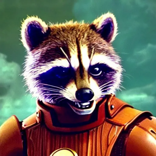 Prompt: live action still of rocket raccoon in the wizard of oz, real life, hyperrealistic, ultra realistic, realistic, highly detailed, epic, hd quality, 8k resolution, body and headshot, film still