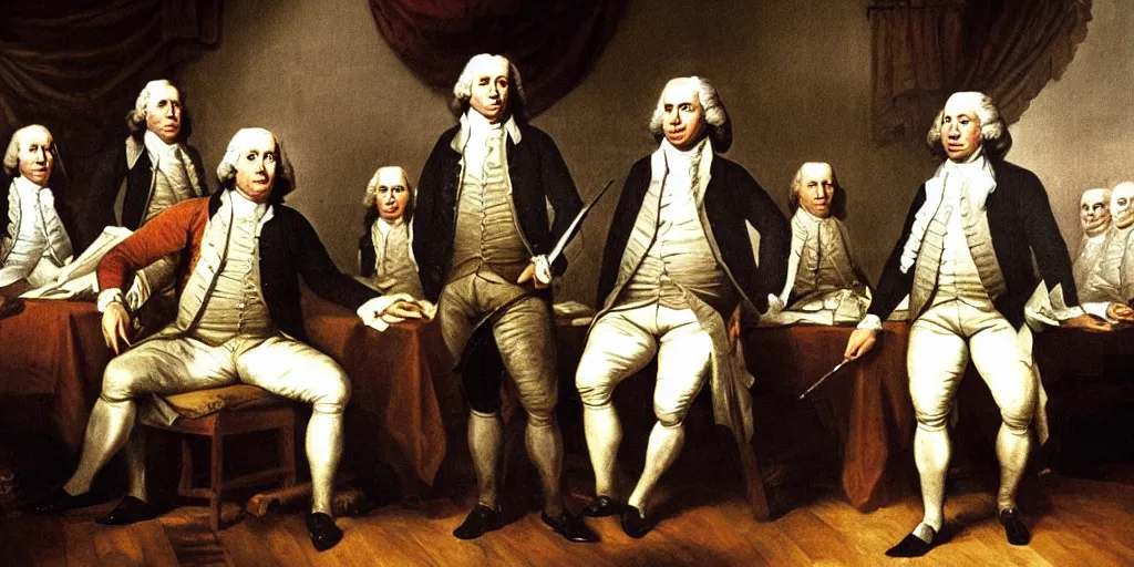 Prompt: founding fathers of the usa, muscular