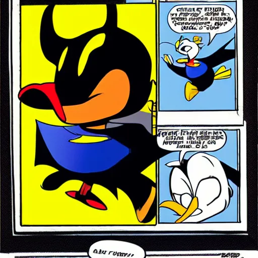 Prompt: Donald duck as batman