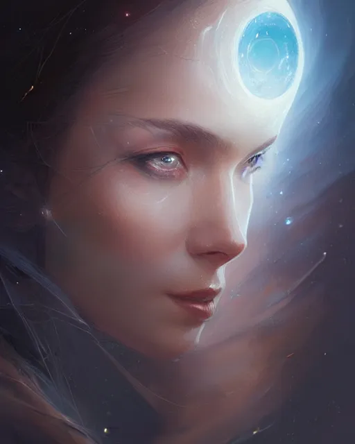 Image similar to portrait of the universe in an eye, elegant, real life skin, intricate, high detailed, artstation, concept art, smooth, sharp focus, art by artgerm and greg rutkowski