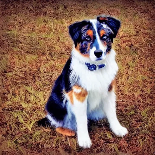 Image similar to australian shepard in the style of neil gaiman