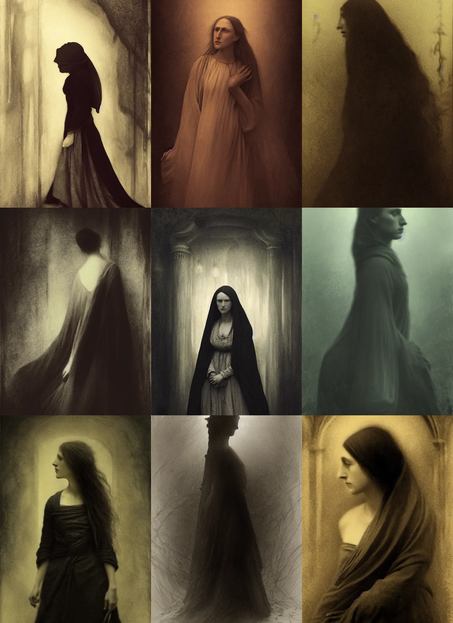 Prompt: standing alone in the dark, art by julia margaret cameron and darren aronofsky and abbas kiarostami, tumblr, viennese actionism, fantasy, intricate and very very beautiful and elegant, highly detailed, digital painting, artstation, concept art, smooth and sharp focus, illustration