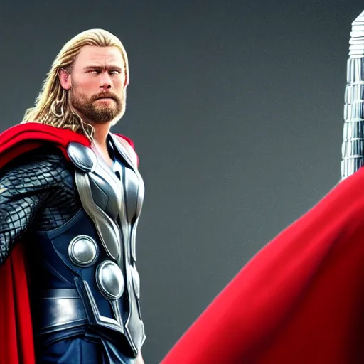 Image similar to thor waiting in line at the DMV, marvel's thor, long line, DMV, waiting, high detail, 4k