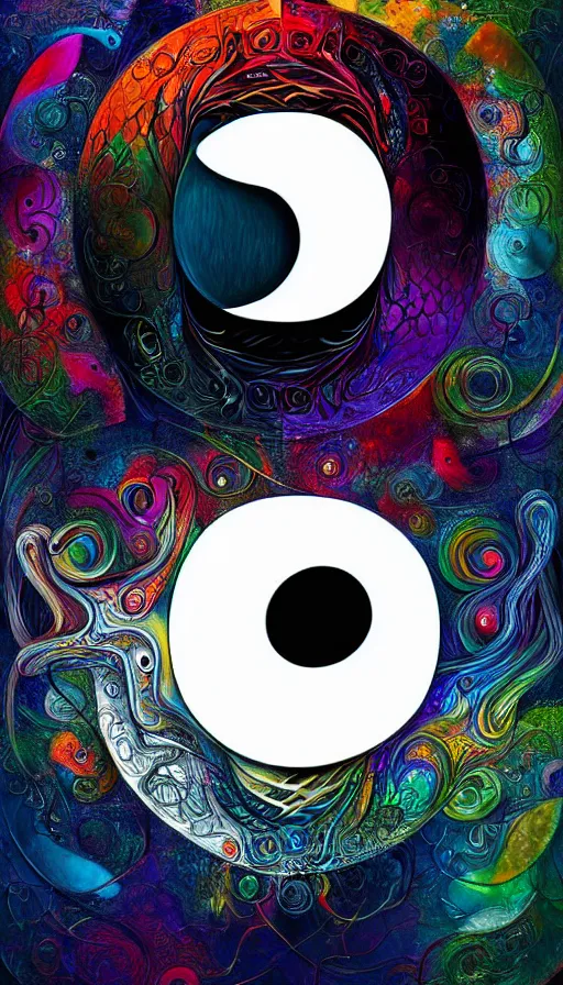 Image similar to Abstract representation of ying Yang concept, by Android jones,