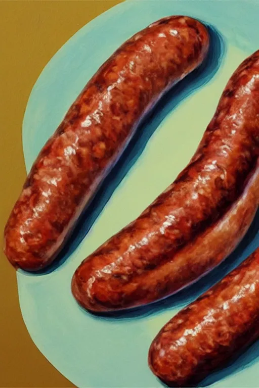 Image similar to sausage, realistic, art by jacqueline e, color by tafy laplanche, background by bo feng lin