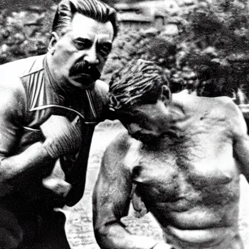 Image similar to stalin punches joe baiden head to pieces photo