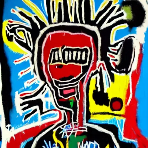 Image similar to basquiat style alien