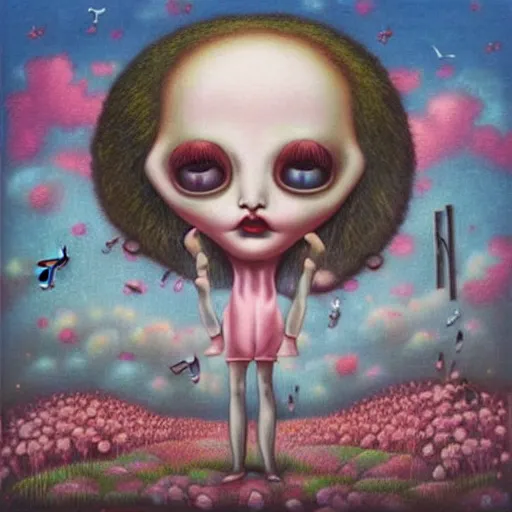 Prompt: 😄🎼🎹🎵, lowbrow surrealistic, in the style of Mark Ryden,