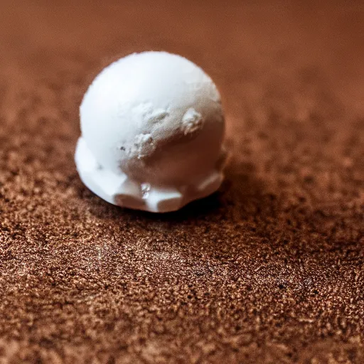 Prompt: macro shot of a small icecream plastic toy, dslr, depth of field, close up, soft lighting