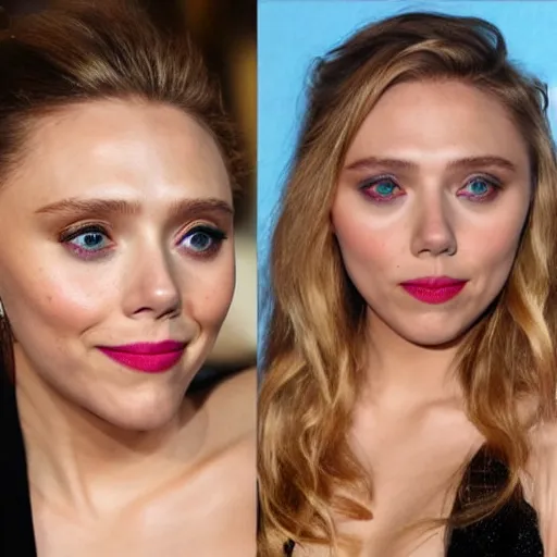 Image similar to elizabeth olsen mixed with scarlett johansson