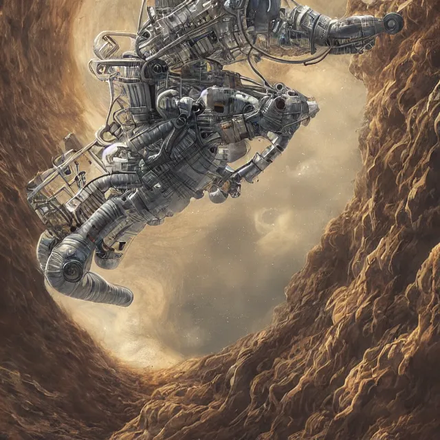 Prompt: astronaut on on all fours, horse from above, industrial sci - fi, by mandy jurgens, ernst haeckel, james jean