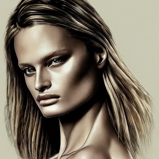 Image similar to portrait young edita vilkeviciute, versace fashion show 2 0 1 1 spring summer, cinematic lighting, art by artgerm and greg rutkowski