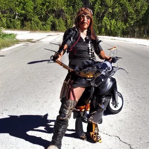 Image similar to sheya nox, female gangrel of the circle of the crone, native american biker chick