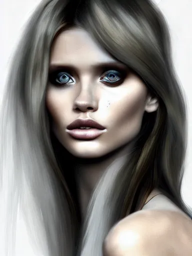 Prompt: portrait of abbey lee by kilart artstation