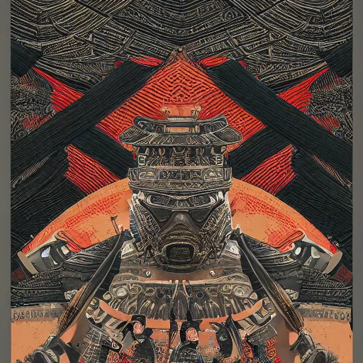 Prompt: ginormous samurai standing on old japanese battlefield, detailed digital artwork, symmetrical, highly detailed, highly accurate, deep aesthetic, 8 k, highly ornate intricate details, cinematic lighting, rich colors, ray tracing, hyperrealistic, photorealistic, cinematic landscape, trending on artstation,