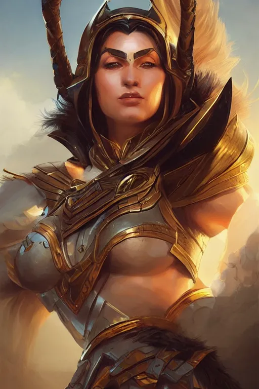 Image similar to amazon valkyrie athena, d & d, fantasy, portrait, highly detailed, headshot, digital painting, trending on artstation, concept art, sharp focus, illustration, art by artgerm and greg rutkowski and magali villeneuve