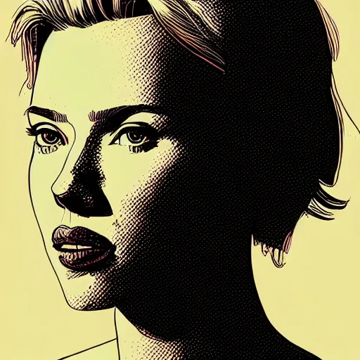 Prompt: portrait of scarlett johansson by laurie greasley, cg society