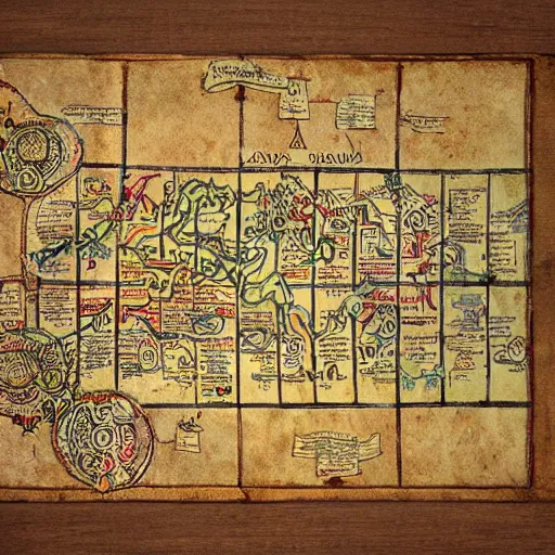 Image similar to ancient colorful map, labyrinth map, old paper