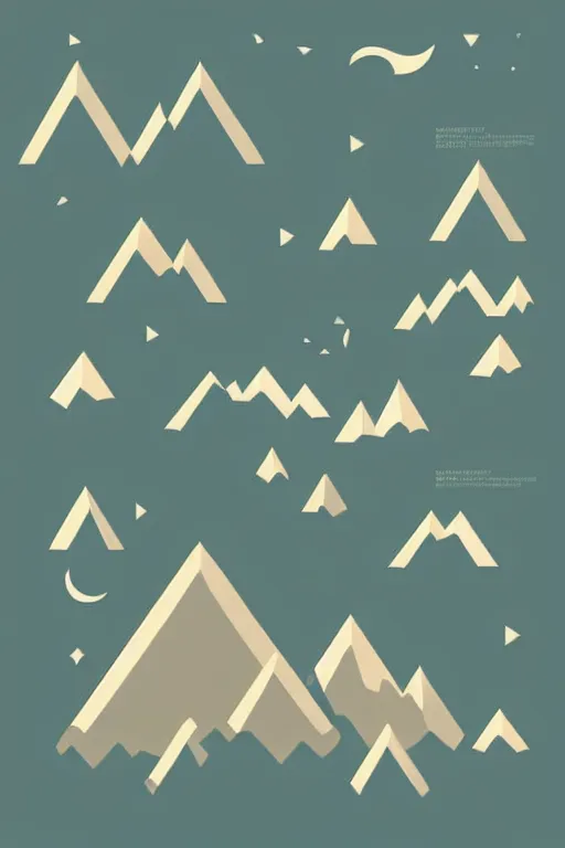 Image similar to minimalist boho style art of large mountains, illustration, vector art