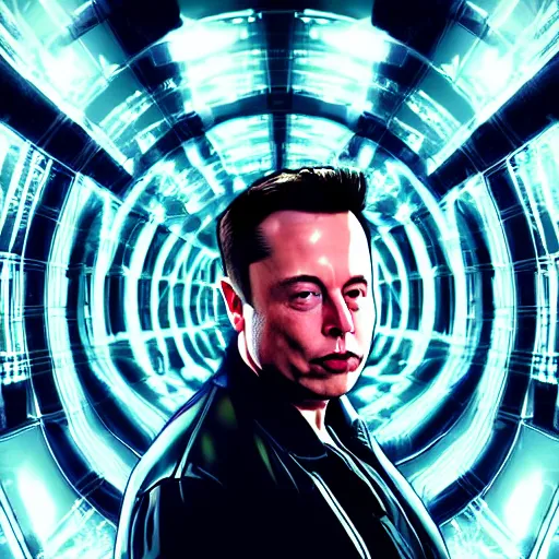 Image similar to elon musk inside the matrix, digital art, artistic, artistic colors, dramatic lighting, 8k