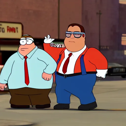 Prompt: peter griffin in the style of GTA V, 8k
