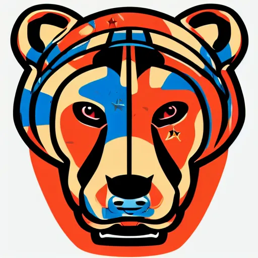 Image similar to Propaganda poster of a army bear, sticker, highly detailed, colorful, illustration, drama, smooth and clean vector curves, no jagged lines, vector art, smooth