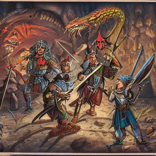 Image similar to dungeons and dragons illustration vintage highly detailed