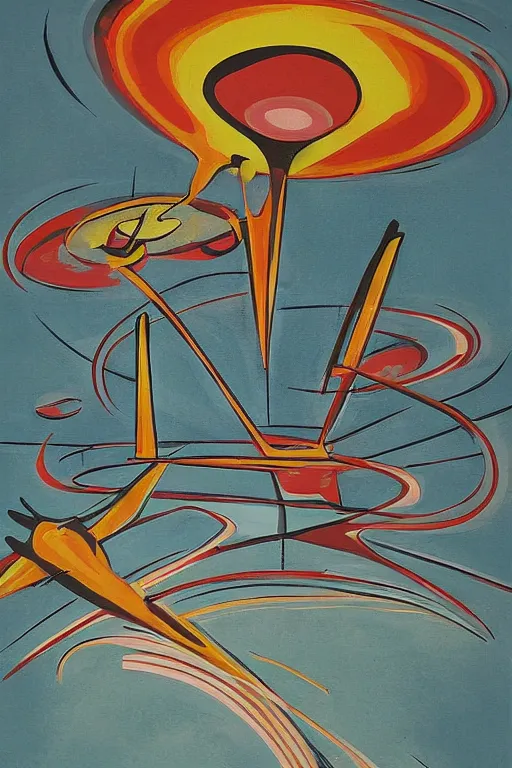 Prompt: mid century modern atomic by cat telsa artist andbernard simunovic