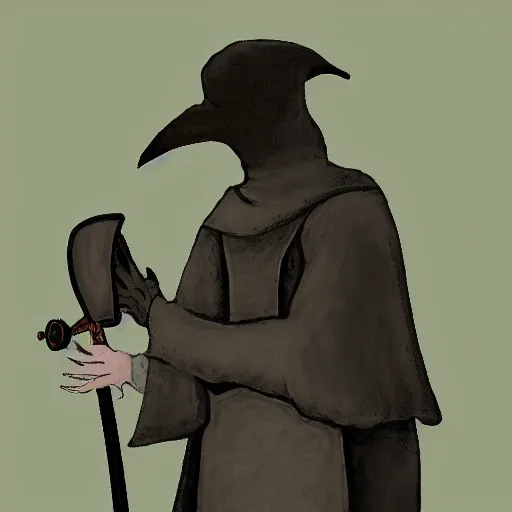 Prompt: plague doctor by miles yoshida