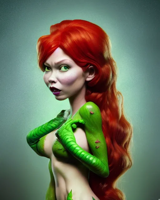 Prompt: an epic comic book style full body portrait painting of poison ivy bubble head, elegant, character design by Mark Ryden and Pixar and Hayao Miyazaki, unreal 5, DAZ, hyperrealistic, octane render, cosplay, RPG portrait, dynamic lighting, intricate detail, summer vibrancy, cinematic